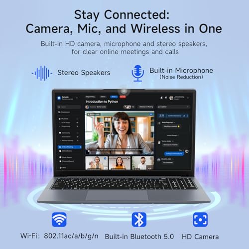 Image of 2026 15.6 inch FHD Windows 11 Pro Traditional Laptop Computer, Intel 12th Gen N95 (Up to 3.4GHz), 12GB RAM 512GB SSD for Business Office Student School College, Notebook, Laptop Lightweight Portable