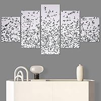 SIGNWIN 5 Panel Canvas Wall Art Birds Farmhouse/Country Group Group Multicolor Photography Realism Relax/Calm Warm for Home Decorations Ready to Hang - 60