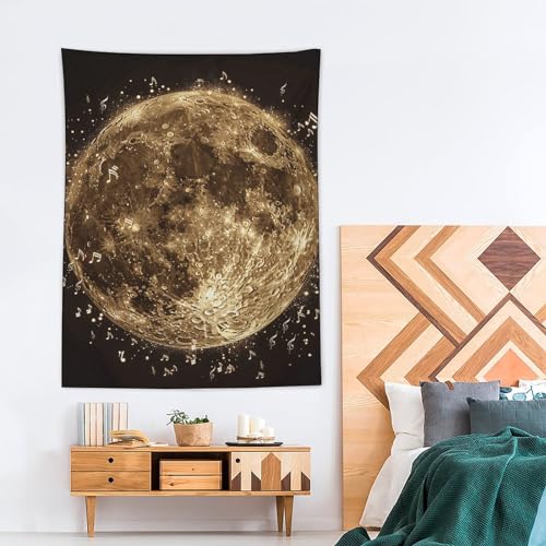 Tapisserie murale lune dorée : la solution déco pour masquer un mur vide de chambre