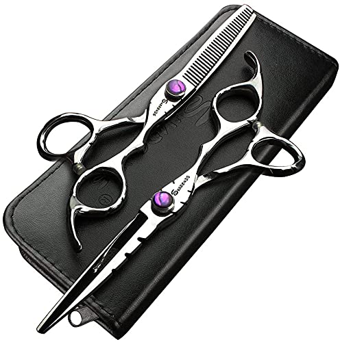 Premium Professional Barber Hair Cutting Scissors Set Salon Thinning Texturizing Shears Japanese Stainless Steel Sharp Shear for Barbers Salon Man or Women