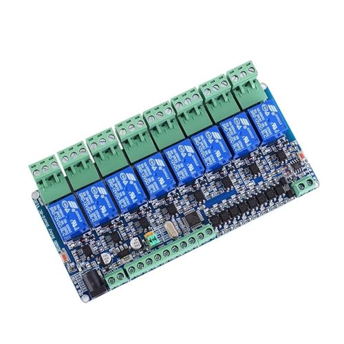 Relé de 8 canales Modbus RTU 12V puerto RS485 TTL para equipos eléctricos