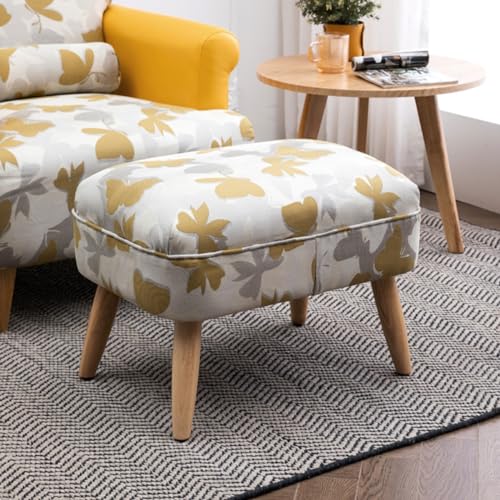 Repose-pieds en bois petit escabeau jaune de chambre et bureau