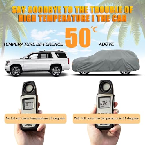 Image of Kayme Heavy Duty SUV Car Cover Custom Fit Mercedes Benz GLS 350 450 580 600 /AMG GLS 63 /Maybach GLS 600​ ​ Waterproof All Weather for Automobiles, Full Exterior Covers Sun Rain UV Protection.