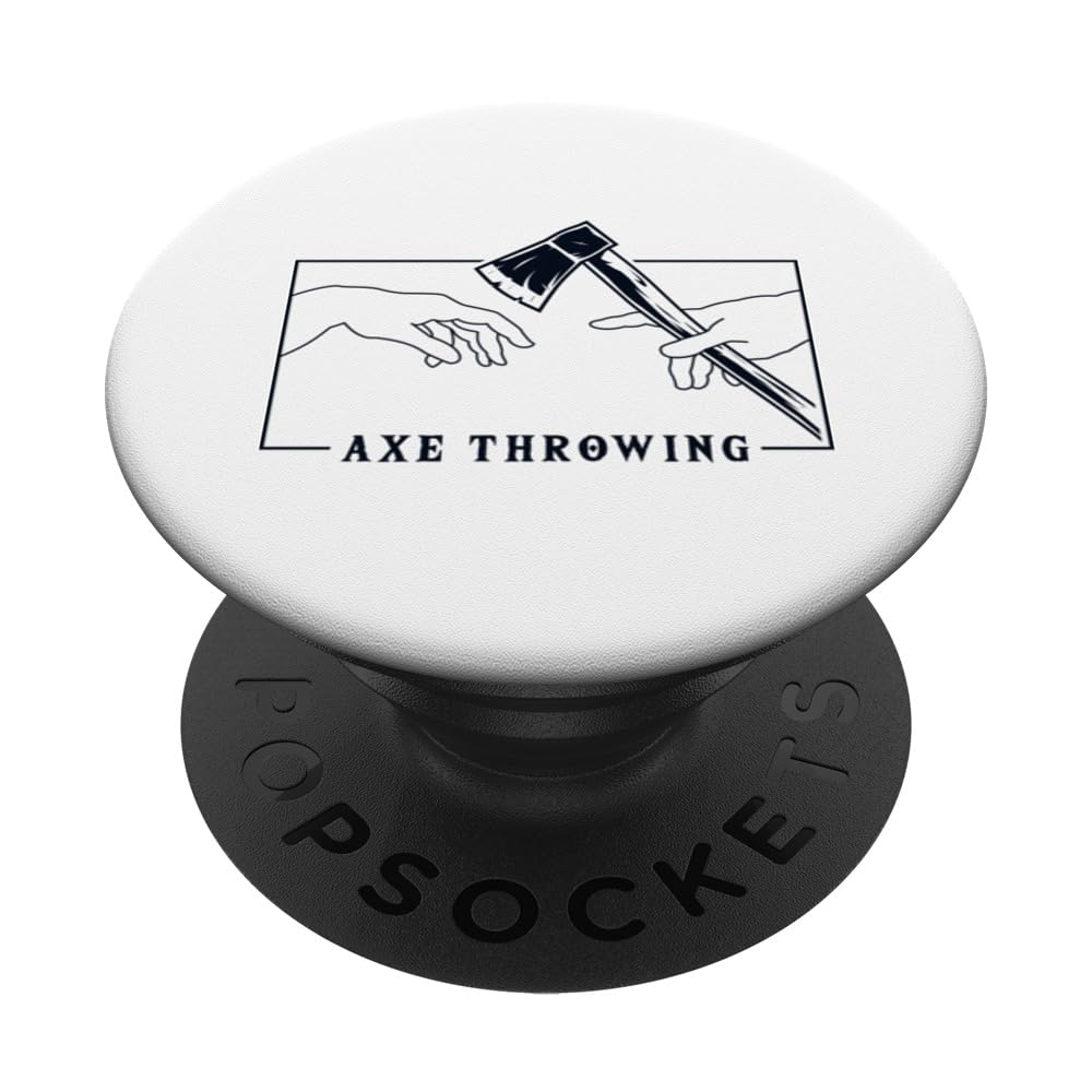 Michelangelo Creation of Adam Axe Throwing Game Axe Thrower PopSockets Swappable PopGrip, Black