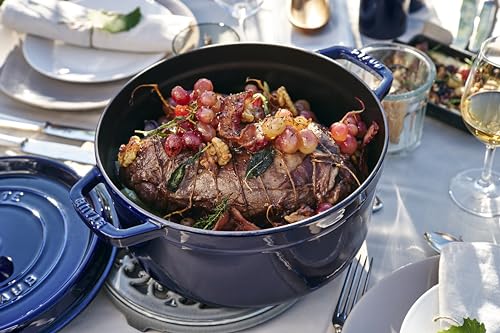 Caçarola Redonda, Ferro Fundido, Azul Marinho, 26 cm, STAUB