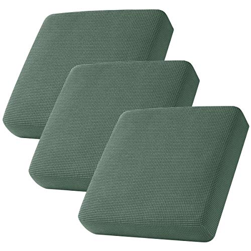 Image of CHUN YI Stretch Couch Cushion Cover Suitable for Armchair Loveseat Sofa, Cushion Seat Slipcover with Spandex Jacquard Fabric, 3pc, Dark Cyan