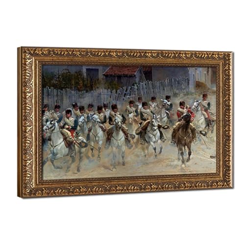 Panorama De Rezonville impression sur toile Édouard Détaille décor bureau 30cm