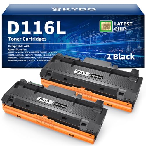 MLT D116L D116L Cartucho de Toner Compatible para Samsung MLT D116L MLT D116S Tóner para Samsung Xpress M2675FN M2675F M2885FW M2825DW M2825ND M2835DW M2875FW M2875FD M2625D M2675 (Negro, 2 Pack)