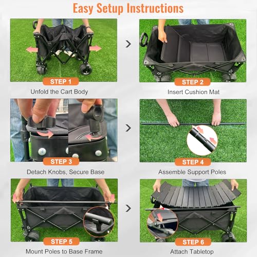 Save 26% on Foldable Utility Wagon with Table & Large Wheels - Image 4