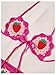 MakeMeChic Women's Crochet Knit Cover Up Set Strawberry Halter Bikini Top and Thong Swimsuit Set Multicolor Large