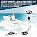 Vikua 150hp Hydraulic Outboard Steering Kit with Steering Wheel, Cylinder, Helm Pump, Hoses, and Installation Parts – A Complete Boat Hydraulic Steering System for Single Engine Boats
