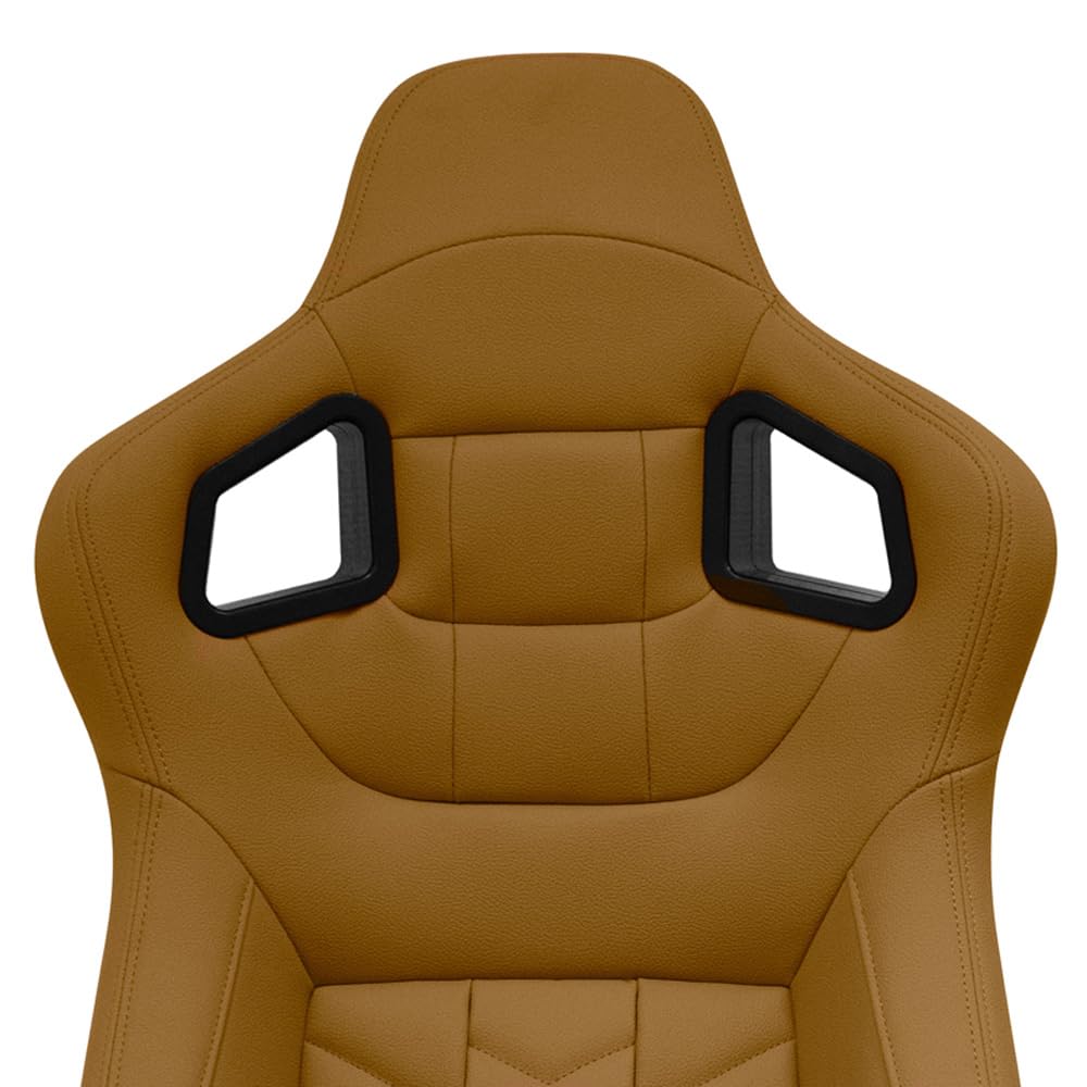 AutoStyle Siège baquet 'GK' - Beige Simili Cuir - Dossier réglable - incl. glissières