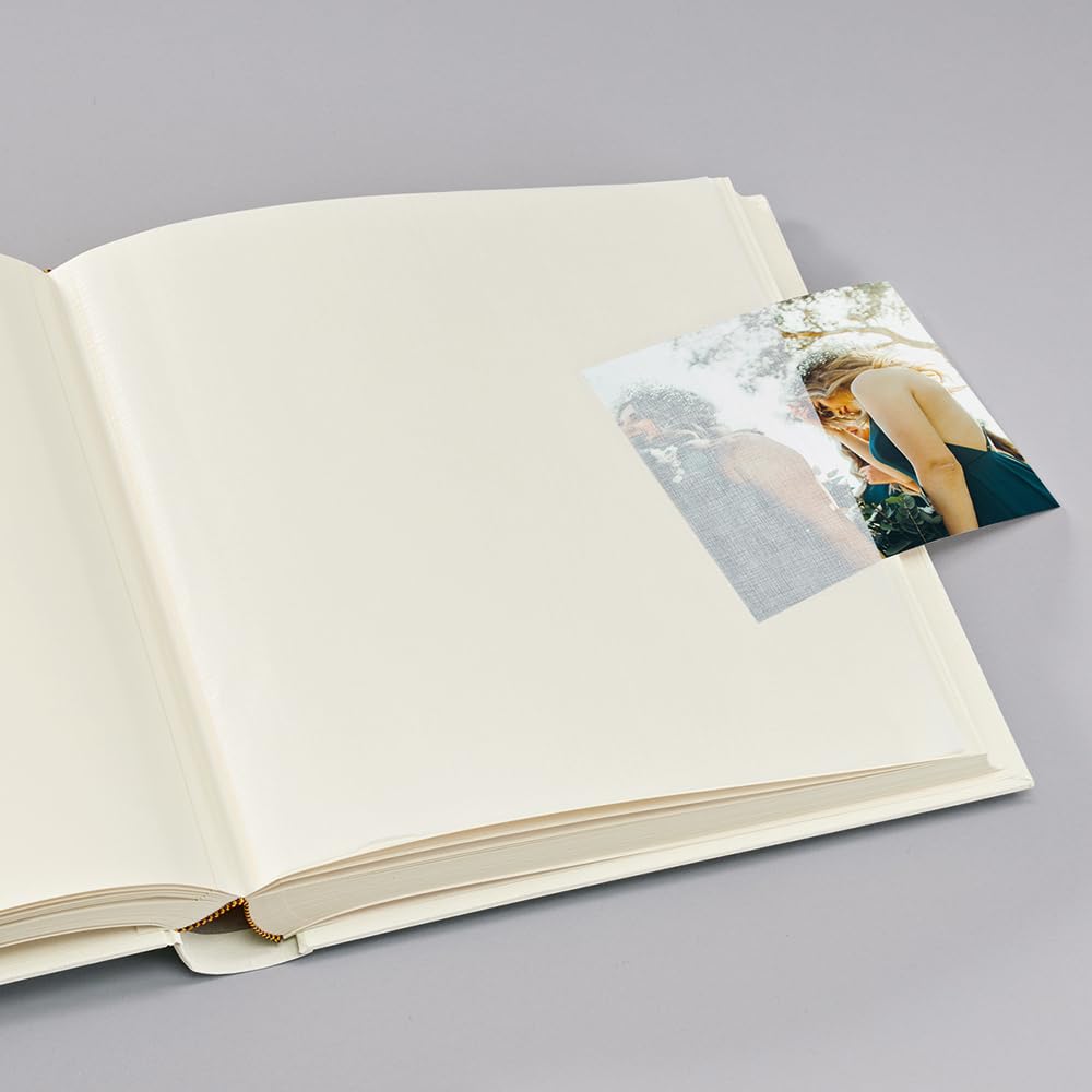 Semikolon 369087 Album photo Classic XLarge Wedding Edition - 32 x 31 cm, 130 pages couleur crème, pour 260 photos - chamois sable
