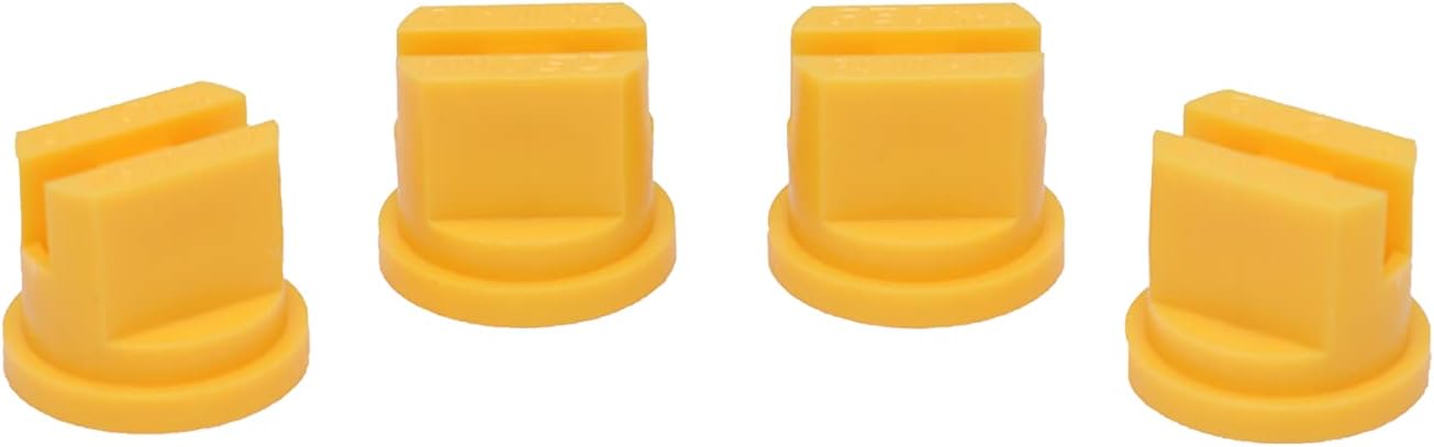Valley Industries 90.080.002-CSK 80° Flat Fan Broadcast Spray Nozzle-2.0 Orifice Size, 30 to 60 PSI, Yellow, 4 Pack