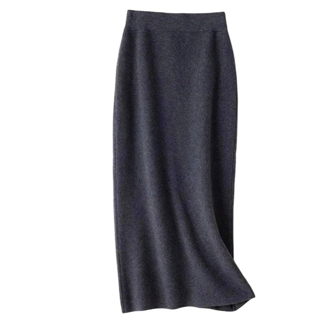 Womens Knitted Skirt High Waist Slim Straight Tube Hip Hugging Midi Skirt