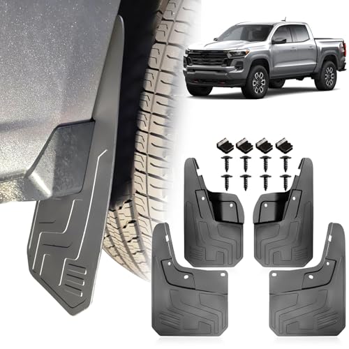 Image of XUKEY Mud Flaps for Chevrolet Colorado 2023-2026 Without Fender Flare, All Weather Splash Guards No Drilling, Front and Rear 4-Piece Set