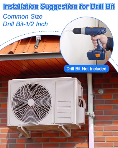 Mini Split Wall Mounting Bracket - Outside Ductless Support Bracket for Air Conditioner Heat Pump System Unit 7000-12000 BTU — view 6