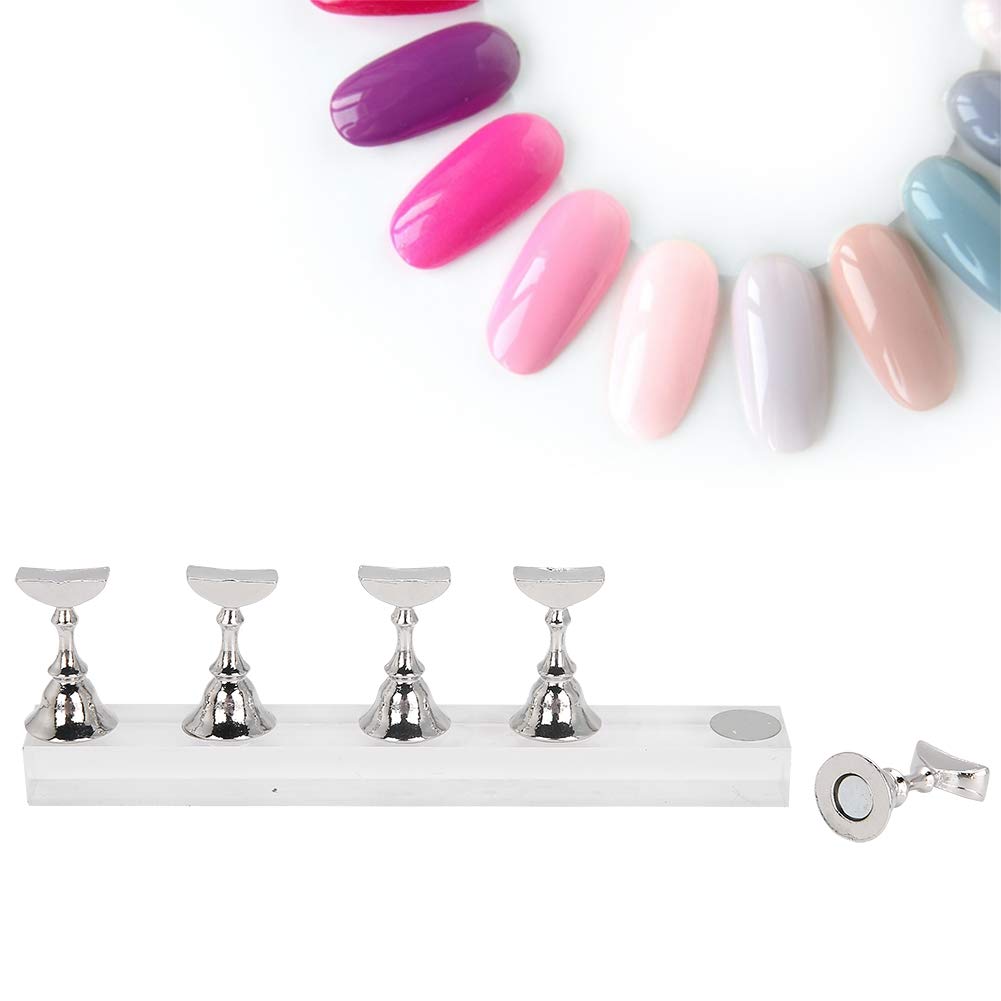 Magnetischer Nageldesign Übungsständer – Trainingshalter Für Fingernägel, Mit Holzbasis, Für DIY & Nailstudio