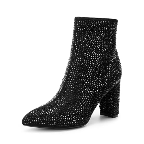 DREAM PAIRS Women's Chunky Heel Ankle Booties Pointed...