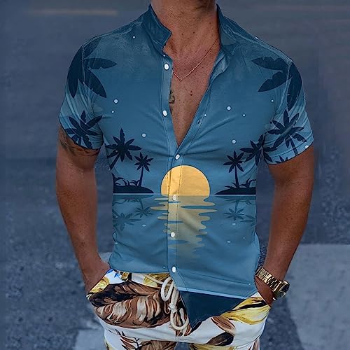 Camisa de manga corta con botones y estampado de plantas para hombre, estilo vacaciones, para exteriores, vacaciones, playa, verano, camiseta de licra, camisas hawaianas | Bodega Aurrera en línea Camisa de manga corta con botones y estampado de plantas para hombre, estilo vacaciones, para exteriores, vacaciones, playa, verano, camiseta de licra, camisas hawaianas | Bodega Aurrera en línea
