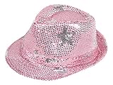 Alsino Paillettenhut Pailettenhut Pailletten Hut Disco-Hut Clubstyle Partyhut Trilby Hut Blink Fedora Bogart Glitzerhut Glitter (TH-86 Stern rosa)