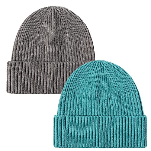 Bonnet tricoté protégeant du froid, pack de 2 bonnets doux contre le vent d'hiver