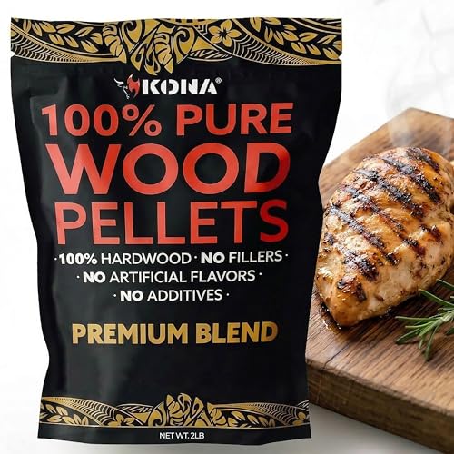 Kona Premium Blend Smoker Pellets, Intended for Ninja Woodfire Outdoor Grill, 2 lb Resealable Bag