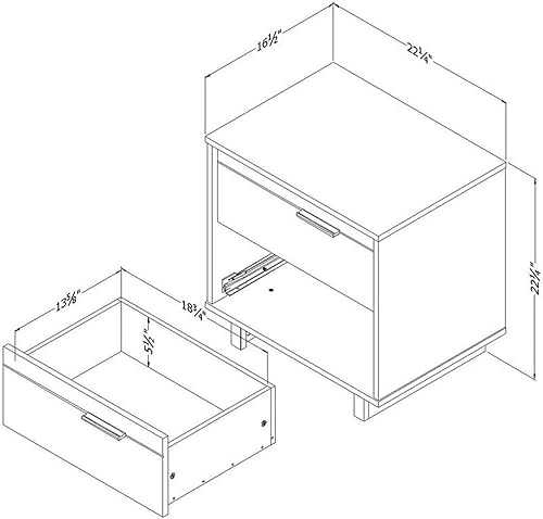 Miniatura 21 de South Shore Fynn - Mesita de noche con 2 cajones, 0, roble gris Fall Oak,Roble gris,Roble rústico,Roble de invierno.