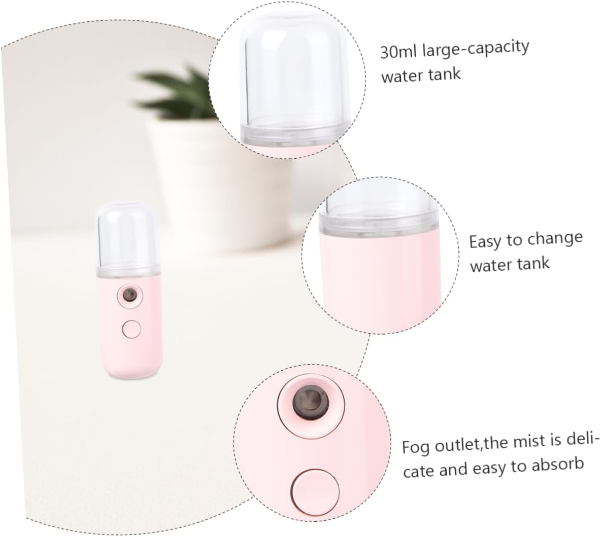 GALPADA Portable Nano Face Mist Sprayer USB Rechargeable Humidifier for Women Fine Mist Facial Steamer with Atomization Technology Hydrating Skin Moistener for Lightweight and Easy to