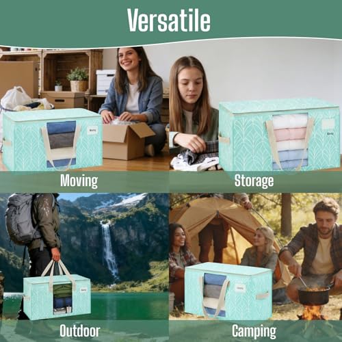 VENO 76 L Sacs de Déménagement Grand, Sac Rangement Vetements avec Couvercles et Poignées Renforcées pour le Vêtement, Couettes, Alternatives aux Cartons de Déménagement (Conifères, Lot de 8) – vue 7