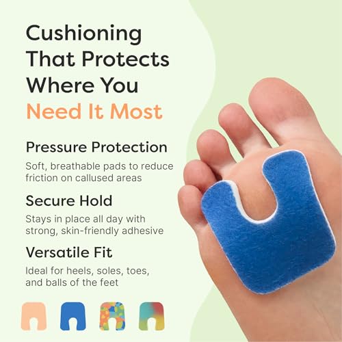 Image of ZenToes U-Shaped Felt Callus Pads, Self-Stick Cushions, 18 Count | Thick padding offloads pressure from that one stubborn spot, stays put all day. Trim to fit, latex-free