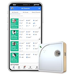 UbiBot WS1 | WLAN-compatibele temperatuur- en vochtigheidsmeter, draadloze thermo- en hygrometer, app in het Duits verkrijgbaar, met gegevensopslag (alleen 2,4 GHz WLAN, IFTTT)