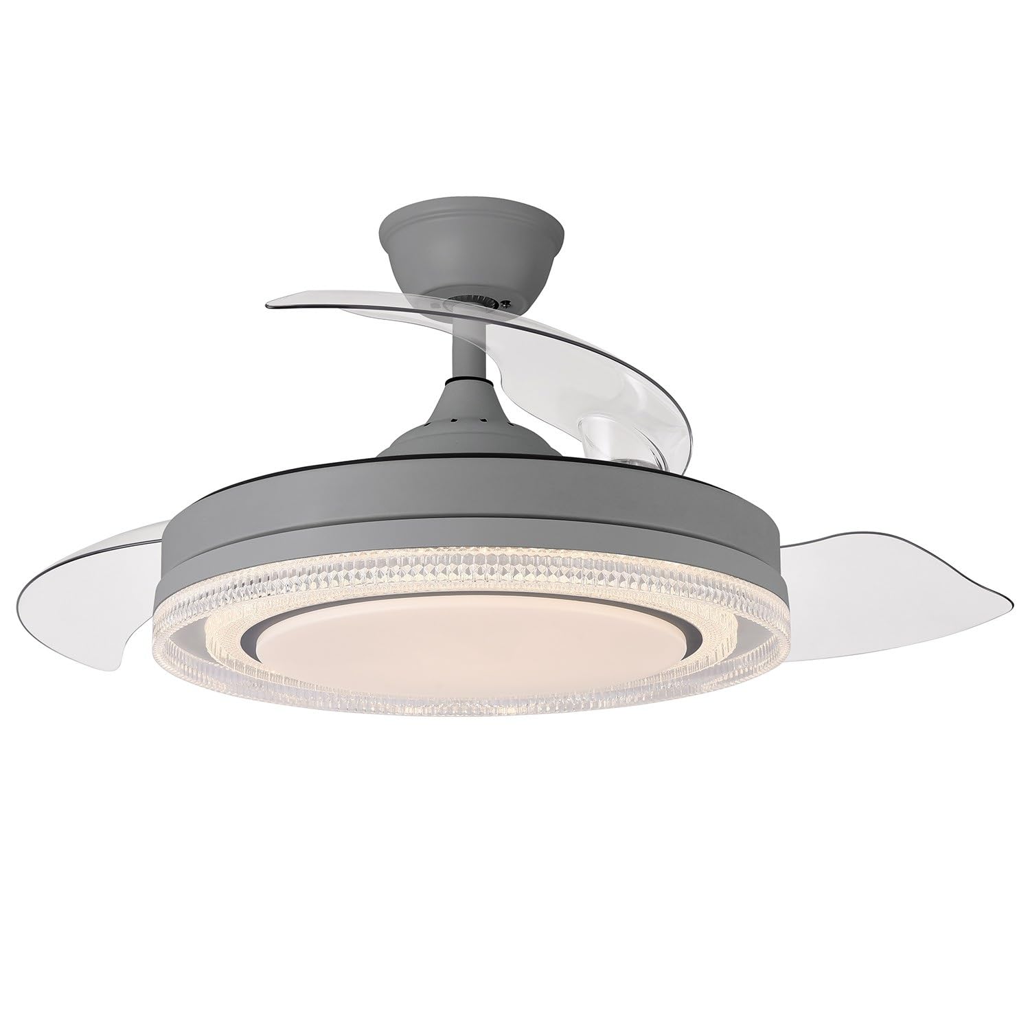 Ventilateur de plafond discret pour salon moderne avec lumière ajustable et télécommande DRW
