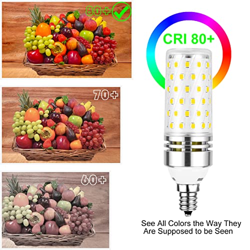 E12 Led Bulb,16W Candelabra Led Light Bulb,Daylight White 6000K,100 Watt Equivalent Incandescent Light Bulbs,Ceiling Fan Light Bulbs,Led Chandelier Bulbs,1500Lm Led Bulbs,Non-Dimmable E12 Bulb,4 Pack #TOP4