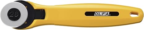 OLFA 28mm Quick-Change Rotary Cutter (RTY-1/C) - Rotary Fabric Cutter w/Blade Cover for Quilting, Sewing, Crafts, Replacement Blade: OLFA RB28-2