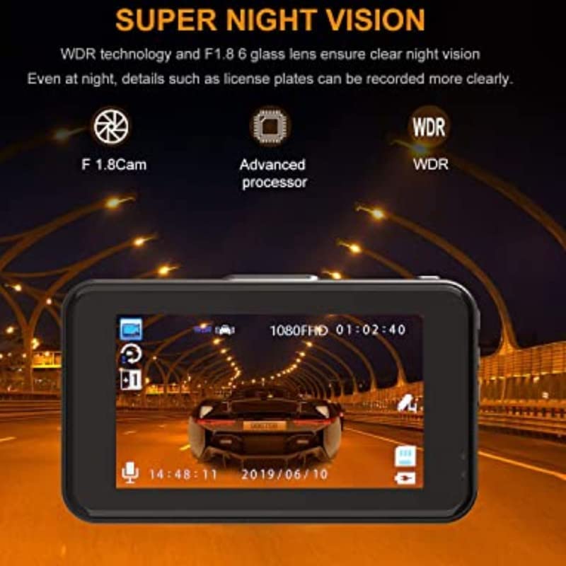 Image of DDLC 3MP 1080P Full HD Dashcam Smart Car Security Camera with 170 Wide Angle | G-Sensor | Loop Recording | Motion Tracking & Parking Monitor (car Camera)