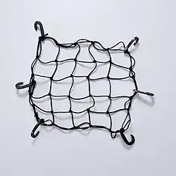 Rede Elástica Tipo Aranha para Moto, 50 cm, Preta, Suporte para Bagageiro e Capacete