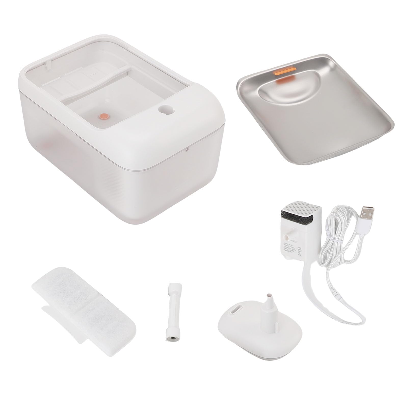 aqxreight Fuente para Gatos 4 5L de Gran Capacidad, Cuenco Silencioso de Acero Inoxidable, Dispensador Automático para Mascotas para Perros Grandes, Gatos a Power It Water Jus Fuente para para