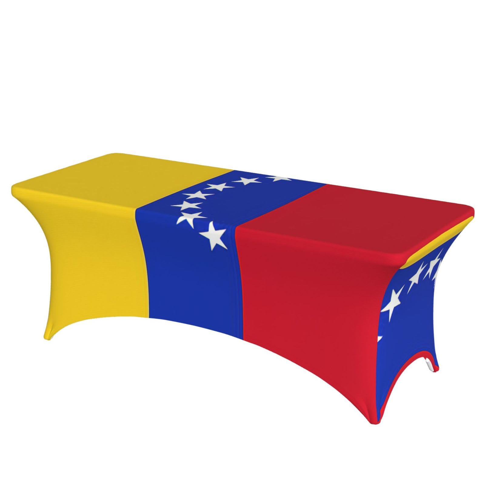 NImongt Flag Of Venezuela Print Elastic Rectangular Tablecloth Holidays Family Banquet Wedding Party Table Cover