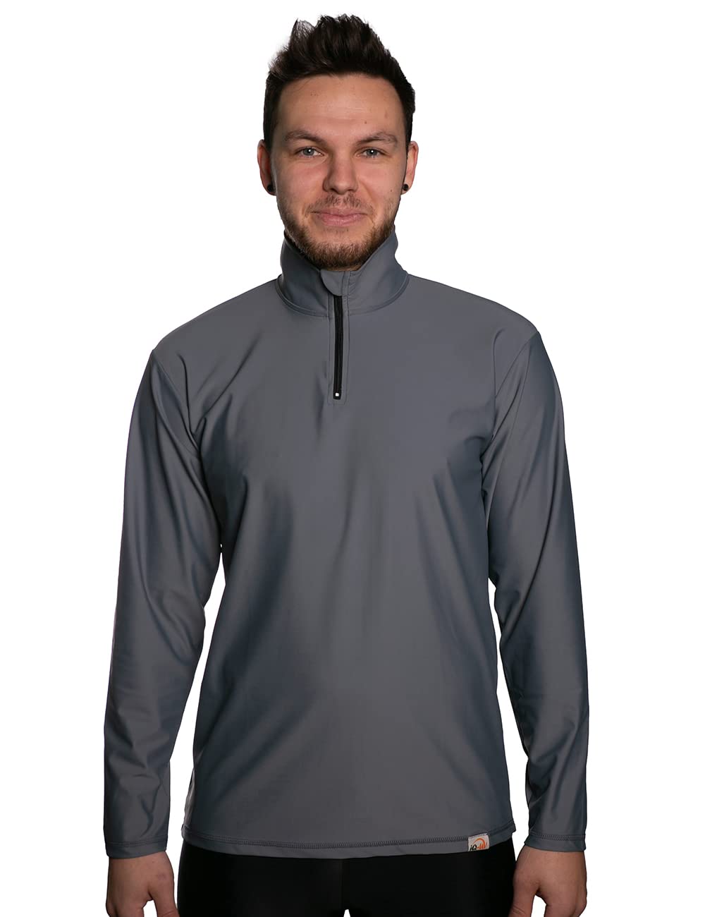 iQ-UV Maglietta da uomo a maniche lunghe con cerniera bianca 4XL - Rashguard per uomo con protezione solare per sport attivi e acquatici - Maglietta da nuoto uomo - traspirante e ad asciugatura rapida