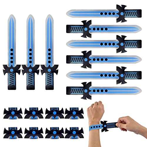 6 Pieces Medieval Party Favors Pirate slap bracelet Pirate Party Favors Medieval Joust Dual Dragon party Goodie Bag Pinata Fillers Giveaways Snap Bands for for Medieval Knight Castle party (6)