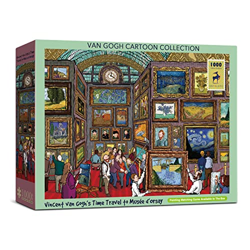 Rompecabezas Antelope de 1000 piezas para adultos: Viaje en el tiempo de Van Gogh al Museo de Orsay, ilustración oficial de Alireza Karimi Moghaddam miniatura 3