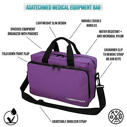 Asa Techmed Nurse Starter Kit - Stethoscope, Blood Pressure Monitor, Tuning Forks, And More - 18 Pieces Total (Purple) #TOP1