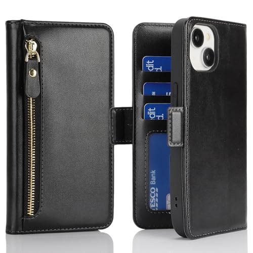 Pochette Portefeuille iPhone 15 Havaya Coque Noire Idéale pour Sorties et Déplacements Légers