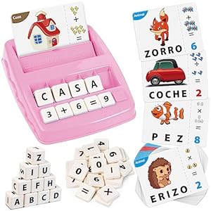 Joozmui Juegos Educativos Niños 3-8 Años, Juguetes Niños 3-8 Años Regalo Niña 3-8 Años Juegos para Niños Aprender a Leer Scrabble Español Deletreo Montessori Juguetes Niña