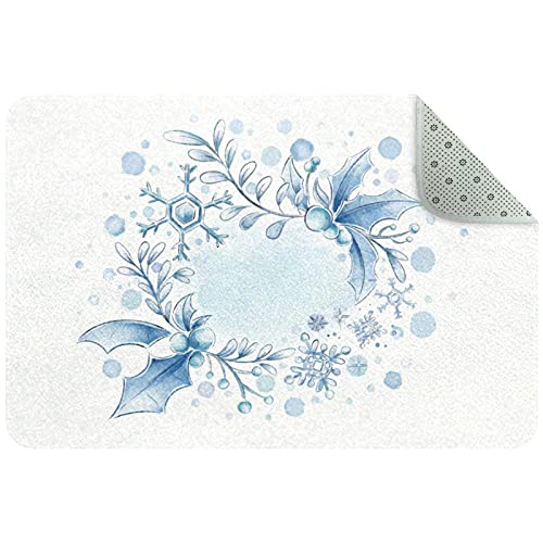 Paillasson bleu aquarelle tapis entrée antidérapant et durable - 2