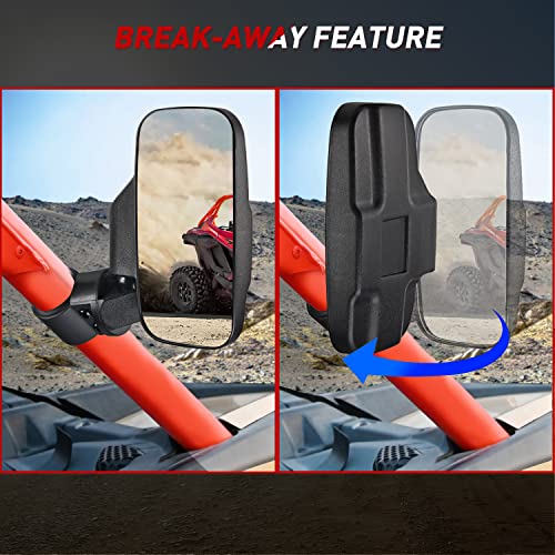 Frokom Utv Side Mirrors And 15" Center View Mirror With 1.75" To 2" Roll Bar Cage Compatible With Polaris Rzr Can-Am Maverick Commander Maverick X3 Viking Rhino Kawasaki Teryx Honda Pioneer #TOP2