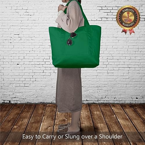 image for TOPDesign 1-Pack Canvas Tote Bag with an External Pocket, Reusable Gro