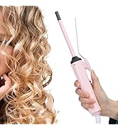 Professional Curling Wand, 9mm Small and Thin Curling Tong for Short and Long Hair Ceramic Barrel...