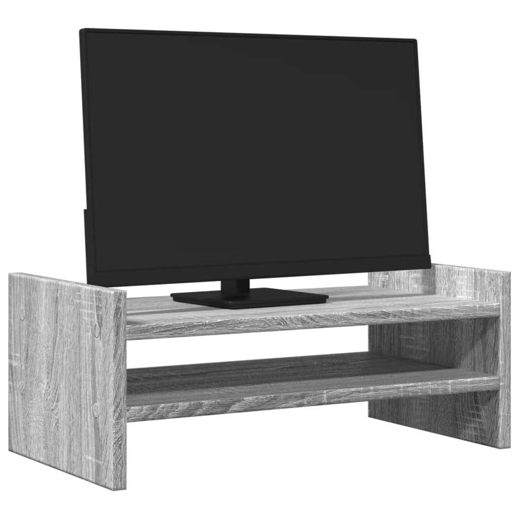 Homgoday Sonoma - Supporto per monitor da scrivania per PC, supporto per computer portatile, 50 x 27 x 20 cm, in legno